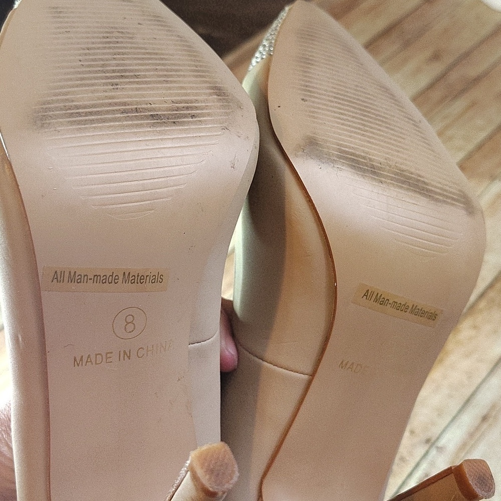 Glaze Beige Heels with Sparkling Toe - Picture 5 of 5